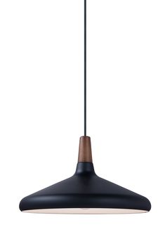 a black and brown light hanging from a ceiling