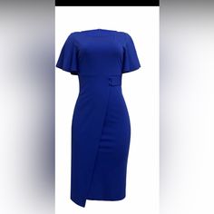 Elegant Split Wrap, Flutter Sleeve, Bodycon Dress. New, Never Worn. Size Xxl (Body Measurementsbust Size 42-44, Hips 44-46, Waist 34-36)Smoke Free Pet Free Home. Blue Ruffled Midi Dress For Office, Blue Ruffled Office Dress, Blue Office Dresses With Ruffles, Pink Summer Dress, Pink Bodycon Dresses, Sleeve Bodycon Dress, Pink Floral Dress, Maxi Dress Evening, Purple Sweater