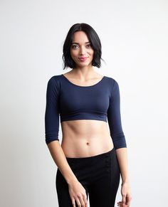 3/4 Sleeve Rayon/Spandex Blend – HALFTEE Layering Fashions Versatile Fitted Crop Top For Layering, Stretch Tops For Layering, Bra Friendly, Stretch Bra-friendly Tops For Layering, Fall Stretch Top With Built-in Bra, Cropped Top With Built-in Bra For Layering, Fitted Bra-friendly Versatile Top, Versatile Tops For Layering With 3/4 Sleeves, Blue Stretch Top With 3/4 Sleeves, Modesty Fashion