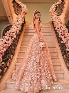 Two piece pink floral lace prom dress. It can be made in other colors, please contact us 1.Silhouette:A Line 2.Fabric:Lace 3.Embellishment:Floral 4.Neckline:Halter Neck 5.Sleeve:Sleeveless 6.Waistline:Natural 7.Hem-length:Sweep Train 8.Back Details:Zipper 9.Fully Lined:Yes 10.Buit-In Bra:Yes 11.Boning:Yes 12.Picture Color:As Picture Formal Dresses Uk, Fancy Prom Dresses, Prom Dresses Backless, Floral Formal Dress, Dresses Two Piece, Burgundy Homecoming Dress, Lace Prom Dresses, Floral Dress Formal, Chic Gowns