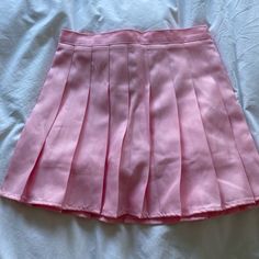 Pink Tennis Skirt With Shorts Underneath Size Small Never Worn, Never Returned From Amazon Link: Summer School Pink Pleated Skirt, Pink Pleated Skirt For School In Summer, Pink Pleated Shorts, High Waist Pink Mini Skirt For School, Pink Pleated Casual Shorts, Casual Pink Pleated Shorts, Pleated Bottoms For School In Spring, High Waist Shorts For Spring School Season, High Waist Shorts For School In Spring