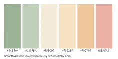 the color chart for an interior paint scheme with neutrals and pales, including peaches