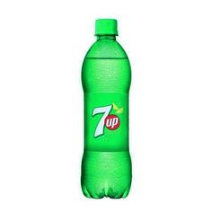 a bottle of 7up water on a white background