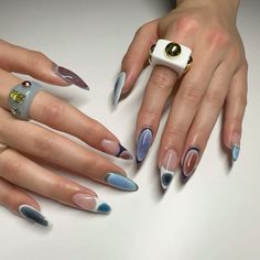 Funky Engagement Nails, James Turrell Nails, Kayli Boyle Nails, Abstract Art Nails, Mix Match Nails, Abstract Nails, Abstract Nail, Mens Nails, James Turrell