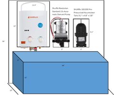 the diagram shows how to install an electric water heater and tankless water heater