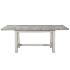 a white table with grey marble top