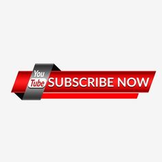 you tube subscribe now sign with red and black ribbon on white background