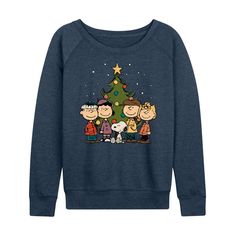 Peanuts - Snoopy And Friends Christmas Tree - Women's French Terry Pullover Sweatshirt Peanuts Christmas Tree, Tokidoki Characters, Peanuts Christmas, Charlie Brown And Snoopy, Snoopy And Woodstock, How To Show Love, Pattern Graphic, Holiday Fashion, Christmas Tshirts