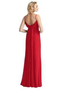 Shirred Sash Cowl-Back Chiffon Trumpet Gown | The Dessy Group Handheld Bouquet, Perfect Bridesmaid Dress, Trumpet Gown, Full Length Gowns, Infinity Dress, Dress Order, Princess Seams, Dress Measurements, Stretch Satin