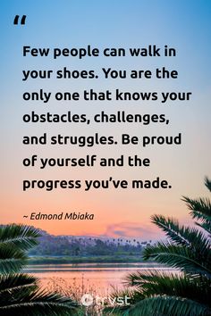 "Few people can walk in your shoes. You are the only one that knows your obstacles, challenges, and struggles. Be proud of yourself and the progress you’ve made."

- Edmond Mbiaka

#trvst #quotes #bethechange #socialchange #pride #people #progress #strength #resilience #uniquejourney #pridequotes #selflove 

📷 @ocvisual Quotes On Pride, Your Journey Quotes, Be Proud Of Yourself, Proud Of Yourself, Journey Quotes