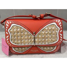 This Bag Is Gorgeous And Very Collectible. 100% Authentic Kate Spade Butterfly Smooth Medium Shoulder Bag Buddie Butterfly Cabana Limited Edition. Brand New With Tags And Original Pink Dust Bag. Locking Mechanism Still Has Protective Clear Film. Msrp $358 5.5"H X 8.75" W X 3"D Strap Drop: 18.5” Smooth Leather With Caning Trim Faux Lambskin Leather Lining Pinmount Logo Shoulder Bag With Push-Lock Flap Closure Interior Card Slot Interior Zip Pocket Back Slip Pocket Optional (And Adjustable) Webbin Orange Leather Bags For Summer, Spring Orange Leather Bags, Summer Orange Crossbody Shoulder Bag, Orange Crossbody Shoulder Bag For Summer, Spring Orange Crossbody Bag, Orange Shoulder Bag With Adjustable Strap For Spring, Locking Mechanism, Kate Spade Bag, Lambskin Leather