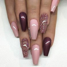 Burgundy Nail Designs, Fall Nail Art Designs, Burgundy Nails, Super Nails, Nail Designs Glitter, Hot Nails