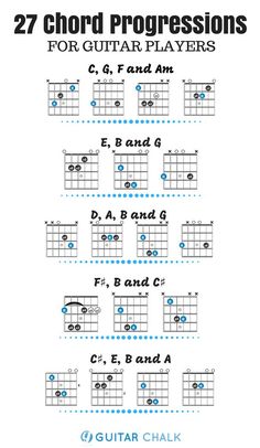 the guitar chords book for begin to play, with diagrams and tabs on it