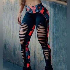 Stretchy Fabric. Brazilian Design Trendy Black Workout Pants, Trendy Black Gym Pants, Trendy Black High-waisted Activewear, Trendy High Waist Black Activewear, Trendy Black Sports Leggings, Black High-waisted Leggings For Streetwear, High Waist Black Leggings For Streetwear, Black High Waist Leggings For Streetwear, Trendy Red Non-stretch Leggings