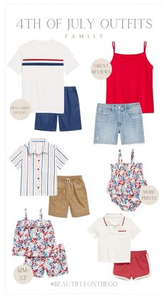 Fourth of July outfits for the family! Stars and stripes outfit idea. Old Navy, Fourth of July outfit. #Oldnavy #4thofjuly #starsandstripes #holidayoutfit #familyoutfits  Follow my shop @BeautifulOnTheGo on the @shop.LTK app to shop this post and get my exclusive app-only content!  #liketkit #LTKSummerSales #LTKFamily #L Stripe Outfits, Family Outfits, Holiday Outfits, Independence Day, Fourth Of July, Old Navy, 4th Of July, I Shop, Stripes