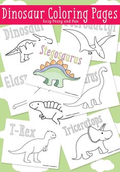 dinosaur coloring pages for kids to color and practice their name in the same language as dinosaurs