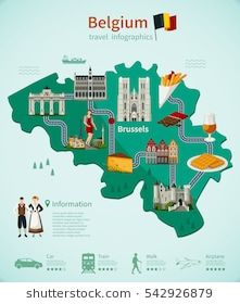 the map of belgium with all its attractions