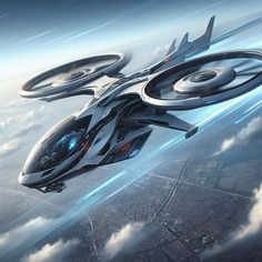 an artist's rendering of a futuristic flying vehicle