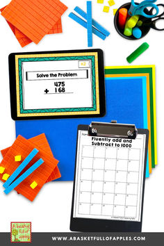 an assortment of colorful paper and crafting supplies with the words solve the problem on it