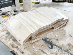 the unfinished wood is ready to be cut into pieces