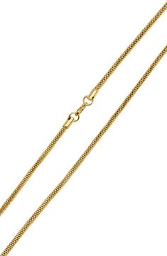 A contemporary gold plated chain effortlessly elevates your street style. 24" length, 3mm width Lobster clasp 14K gold plated stainless steel Imported Everyday Luxury Tarnish-resistant Yellow Gold Chain Necklace, Luxury Gold-tone Tarnish-resistant Chain Necklace, 14k Yellow Gold Curb Chain Rope Necklace, Yellow Gold Plated Rope Chain Necklace, Luxury Gold-tone Tarnish Resistant Chain Necklace, Gold Plated Necklace, Gold Plated Chains, Stainless Steel Chain, Signature Style