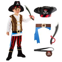 a little boy dressed up as a pirate