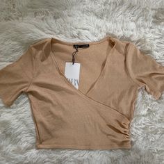 New With Tags!!! Super Cute, Never Worn. Gift From My Sister Lol :P Zara Top, My Sister, Zara Tops, Tan Brown, Super Cute, Zara, Tops & Tees, Womens Tops, Tags