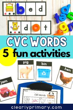 cvc words fun activities for kids to learn and practice their phonicic skills