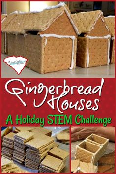 gingerbread houses are shown with the words gingerbread houses