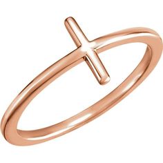 14KT Yellow, White, or Rose Gold Sideways Religious Cross Ring. Christian Bracelets, Simple Cross, Cross Ring, Christian Jewelry, Gold Cross, Stone Design, Rings Simple, White Ring, Wedding Rings For Women