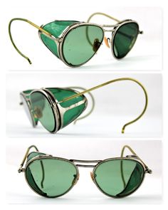 Funky Glasses, 1950 Fashion, Clothes Reference, Green Lens, Cool Glasses, Fashion Eye Glasses, Aviator Glasses, Glasses Vintage, Safety Glasses