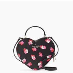 100% Authentic (Guaranteed!) Brand New With Tag Style Number K6095, Black Multi 7.48"H X 8.27"W X 2.36"D Handle Drop: 2.5" Strap Drop: 22" Structured Heart-Shaped Handbag Saffiano Metal Pinmount Logo Two Way Spade Jacquard Lining Interior Front Slip Pocket Zip Around Closure Bundle To Save Check Out Many Other Brands And Styles Of Bags Totes Satchels Crossbody Purses Wallets Wristlets Mini Totes Backpacks Earrings Necklaces Bracelets Each Towels Bath Hand Towels Washcloths Towel Sets Shoes Socks Mini Totes, New York Love, Heart Purse, Kate Spade Crossbody Purse, Heart Bag, Purse Crossbody, Pink Purse, Kate Spade Wallet, Kate Spade Purse