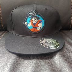 Dragon Ball Z Goku Adjustable Snapback Hat Embroidered Black Cap White Dad Hat, Dallas Cowboys Star, Picture Organic Clothing, North Face Hat, Dragon Ball Z Goku, Carhartt Beanie, Flat Brim Hat, Black Snapback, Strapback Hats