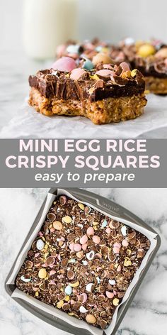 an egg rice crispy squares recipe with chocolate and eggs