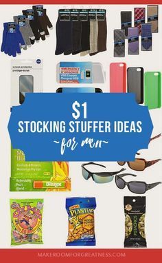 stocking stuff for men with text overlay that reads $ 1 stocking stuff for men