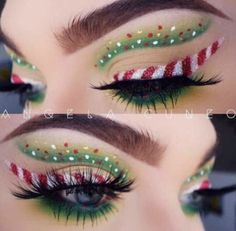 Christmas Makeup Look Ideas Holiday Eye Makeup, Matte Make Up, Xmas Makeup, Fantasy Make-up, Holiday Eye, Make Up Designs, Christmas Eye Makeup, Mekap Mata, Christmas Makeup Look