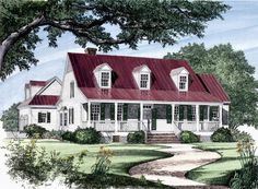 this is an artist's rendering of the country house plans for homes in rural areas