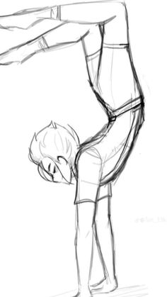 a drawing of a person doing a handstand