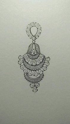 a drawing of a woman's dress with an elaborate headpiece on top of it