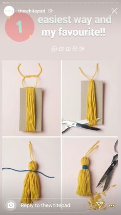 the instructions for how to make tassels with yarn