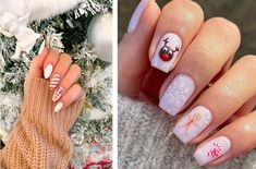 White Christmas Nails & Design - FashionActivation White Christmas Nails Design, Nails White Christmas, Nail Ideas Silver, White Christmas Nail Ideas, Christmas Nails White, Nail Nude, White Christmas Nails, Christmas Nails Design, Christmas Nail Ideas