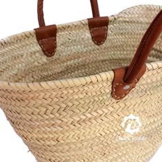 "luxury straw bag French Basket french market basket, Beach Bag Handmade Moroccan Basket - luxury French Basket Handle leather Approx size : 54 x 35 cm / 21 x 13,7 inches Approx handle length : 40 cm / 15,7 in Leather handles We ship worldwide and offer a fast and efficient delivery service with most orders arriving in the following time frame : USA 4 - 6 days Europe 3 - 5 days International 4 - 10 days Handmade and so are completely unique and very slightly different in size French Baskets Créa Brown Leather Straw Bag With Rolled Handles, Luxury Straw Basket Bag With Braided Handles, Classic Straw Bag With Leather Handles For Travel, Leather Straw Bag With Rolled Handles For Vacation, Leather Straw Bag With Rolled Handles For Travel, Luxury Straw Bag With Woven Leather Basket, Classic Straw Bag With Braided Handles For Travel, Luxury Brown Basket Straw Bag, Classic Natural Straw Bag For Travel