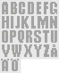 a cross stitch pattern with the letters and numbers for each letter, which are in different sizes