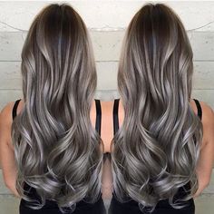 Love the color Silver Babylights, Grey Hair Wax, Ash Brunette, Grey Balayage, Ash Brown Hair Color, Granny Hair, Grey Hair Dye, Ash Hair