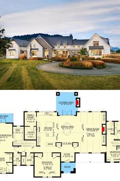 the floor plan for this modern house is very large and has lots of space to put in