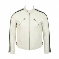 Semi motorbike white leather fashion jacket is an exquisitely designed brilliant jacket made of high level leather. Introducing special features about zippers, pockets, full zipped front and snap collar. Get it for a highly affordable price. Luxury White Men's Biker Jacket, Luxury White Biker Jacket For Motorcycling, Striped Leather Jacket, Leather Jacket Mens, Best Leather Jackets, Biker Leather Jacket, White Leather Jacket, Leather Jacket Style, Biker Leather