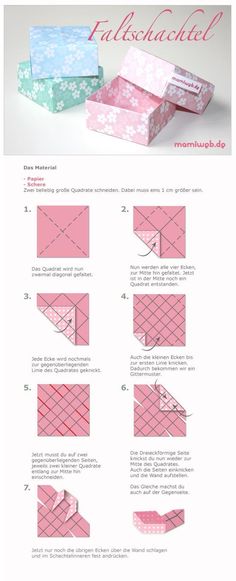 instructions for how to make an origami box