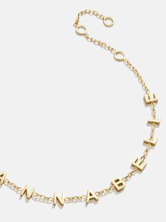 Mini 18K Gold Custom Spaced Letter Name Bracelet - Gold Nameplate Necklace Gold, 14k Gold Initial Necklace, Nameplate Bracelet, Gold Medallion Necklace, Custom Initial Necklace, Ups Shipping, Letter Earrings, Initial Earrings, 18k Gold Earrings