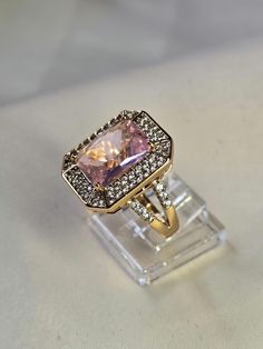 Beautiful vintage pink cocktail ring  Rose gold filled  Large pink stone with CZ stones Will not tarnish  Ideal for wedding, engagement,  birthday,  anniversary Pink Cocktail Ring, Cocktail Rose, Pink Cocktails, Pink Cocktail, Rose Vintage, Pink Stone, Cocktail Ring, Cz Stone, Birthday Anniversary