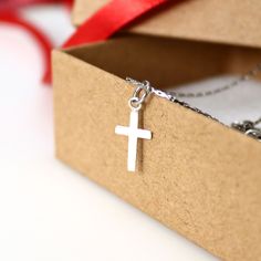 Mens Cross Necklace, Small Cross Necklace for Men, Silver Cross Pendant, Mens Necklace, Minimalist silver cross pendant, Mens Birthday Gift Elegant Cross Necklace, a shiny accessory to add a fine note to men's image! Symbolic gift idea. Pendant Necklace consisting of a delicate chain and a small cross charm. You can choose the necklace in silver or gold metal. The necklace is crafted in minimalist style, perfect to any wear. Light still durable. he cross is a symbol of the Christian religion, bu Minimalist Cross Pendant Necklace As Gift, Minimalist Crucifix Necklace For Gift, Minimalist Crucifix Necklace As A Gift, Minimalist White Gold Cross Necklace For Gift, Minimalist White Gold Cross Necklace As Gift, Minimalist White Gold Cross Necklace Gift, Minimalist Cross Pendant Necklace For Gift, Minimalist Cross Necklace Gift, Minimalist Personalized Cross Pendant Necklace